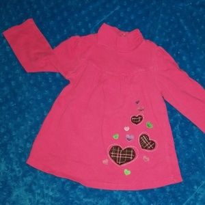 Little girl's heart turtleneck tunic